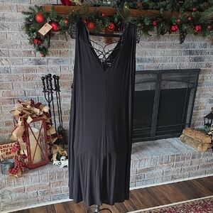 Ava & Viv Black Dress with Lace Accent